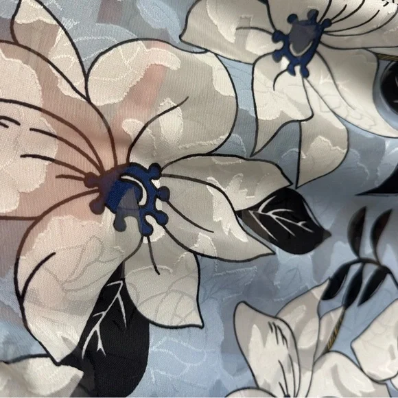 Foxiedox Floral Bow Ties Blue Crochet Coquette Wedding Guest Maxi Dress Size S - Picture 6 of 13